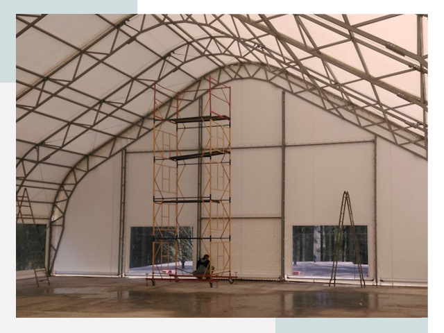 Шатровые ангары в Камне-на-Оби