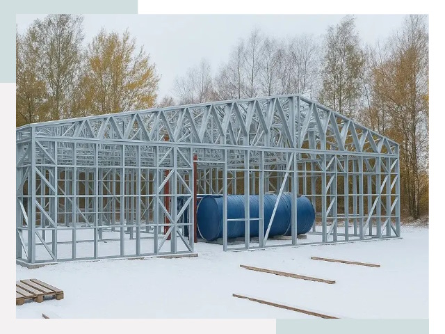 Металлические ангары в Камне-на-Оби