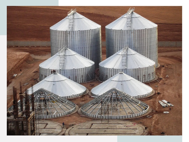 Строительство зерновых силосов в Камне-на-Оби